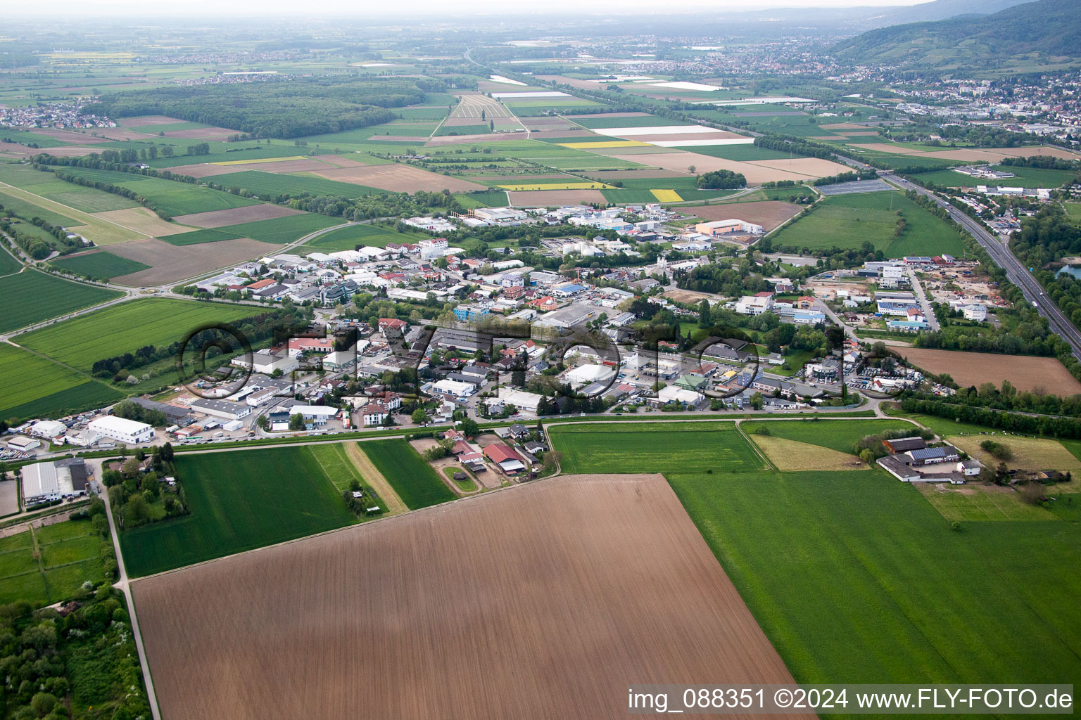 Oblique view of Bensheim in the state Hesse, Germany