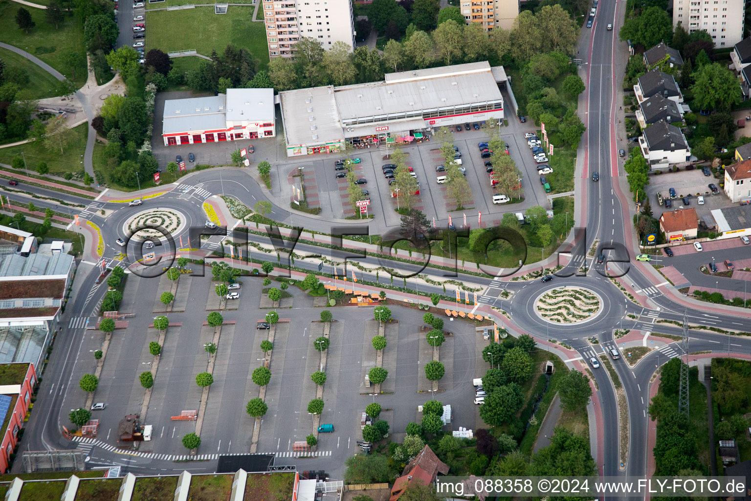 Bensheim in the state Hesse, Germany viewn from the air