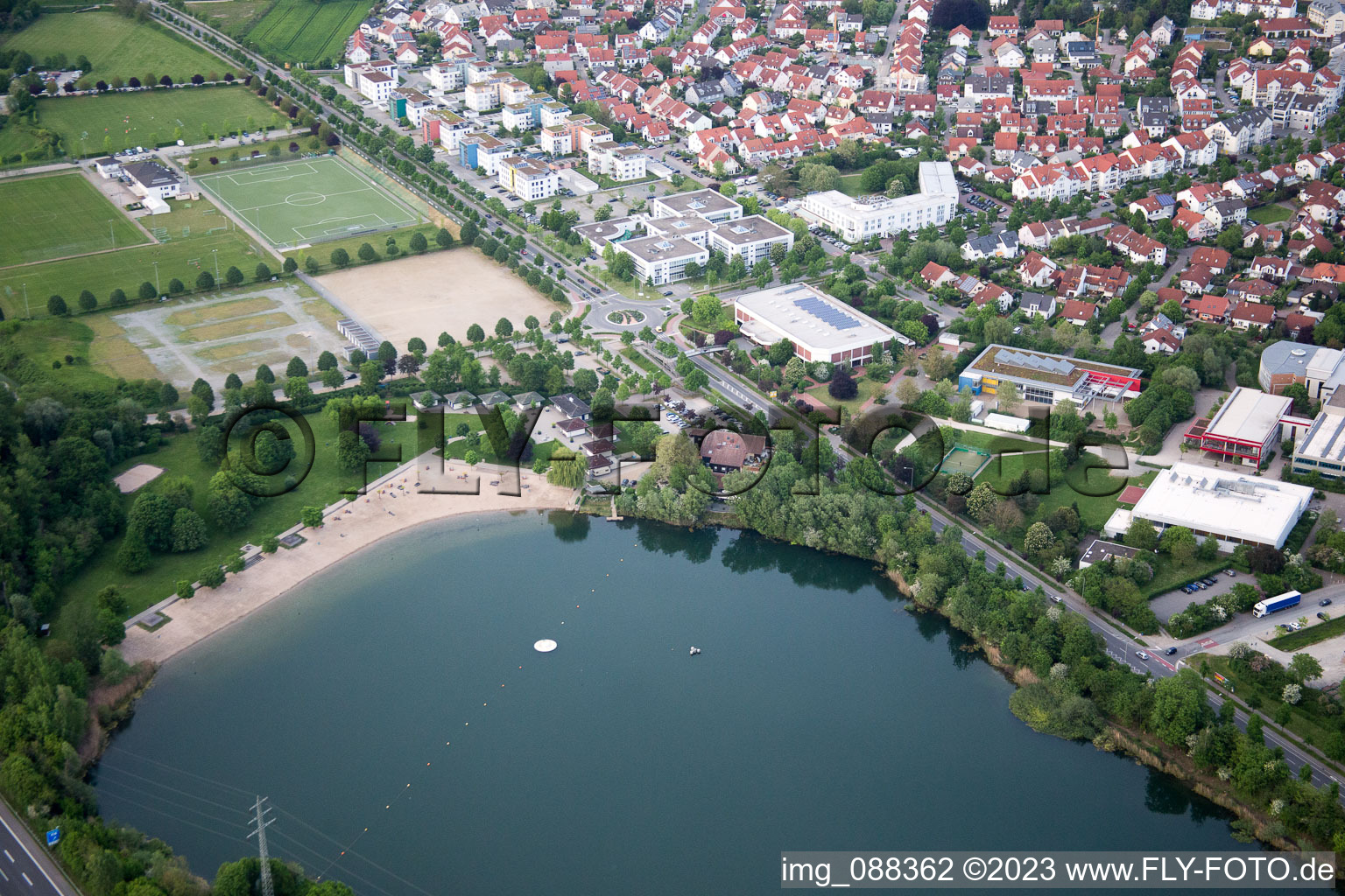 Bensheim in the state Hesse, Germany from the drone perspective