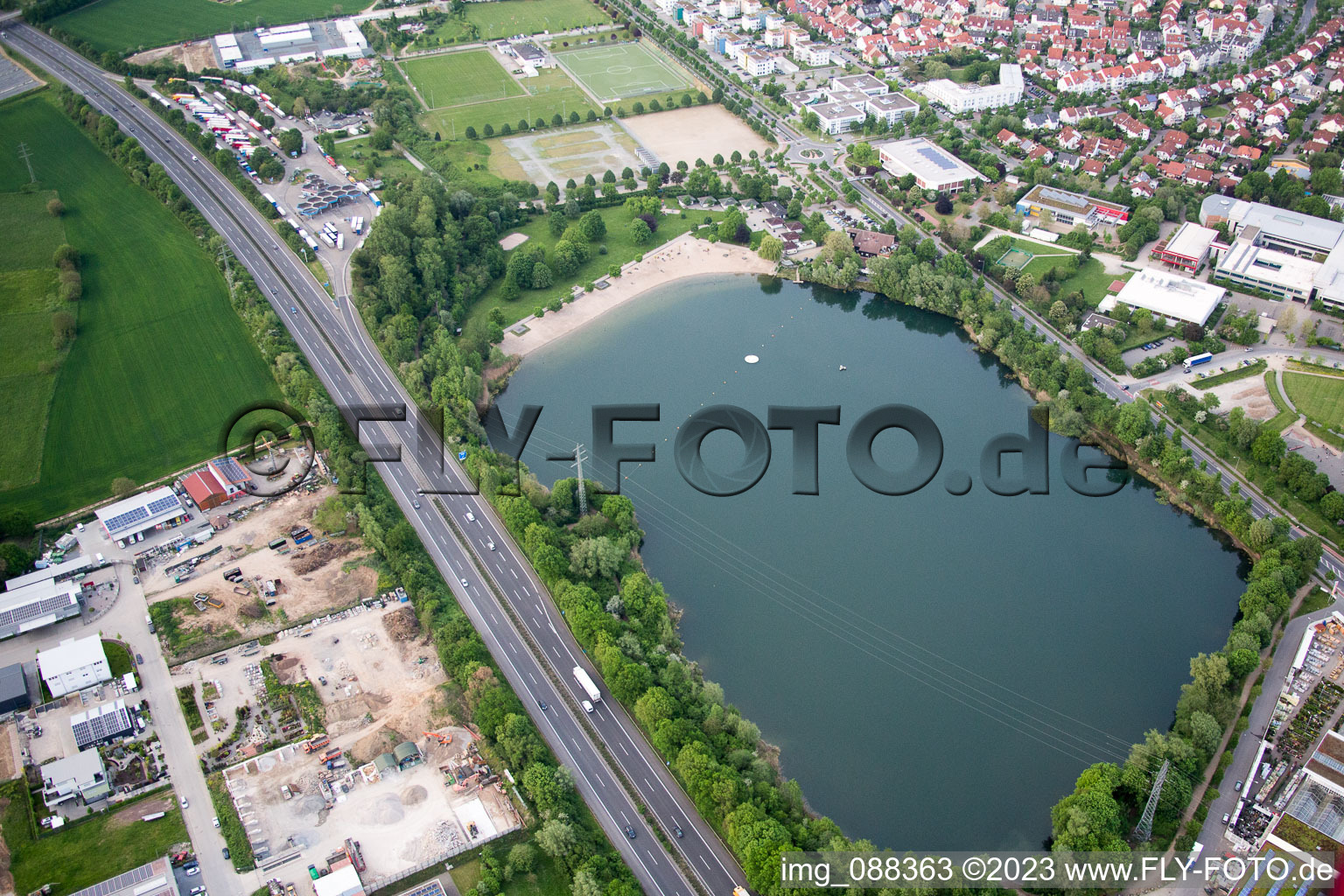 Bensheim in the state Hesse, Germany from a drone