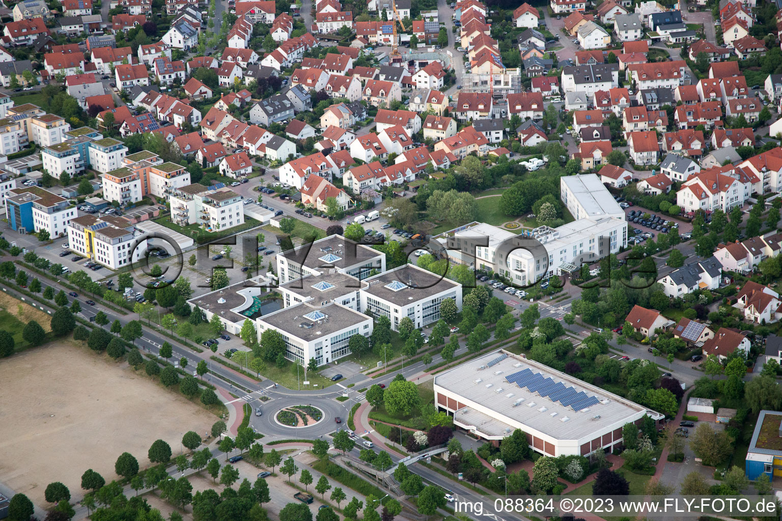 Bensheim in the state Hesse, Germany seen from a drone