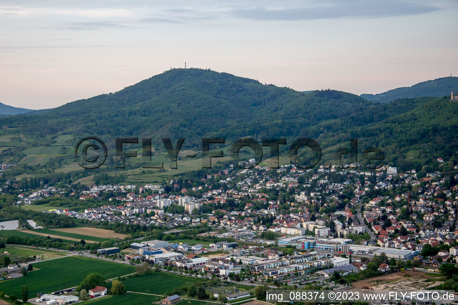 Bensheim in the state Hesse, Germany from the plane