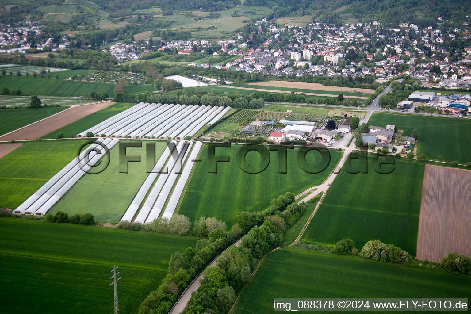 District Auerbach in Bensheim in the state Hesse, Germany seen from above