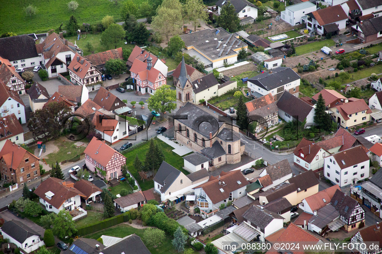 Church building in the village of in the district Fehlheim in Bensheim in the state Hesse, Germany