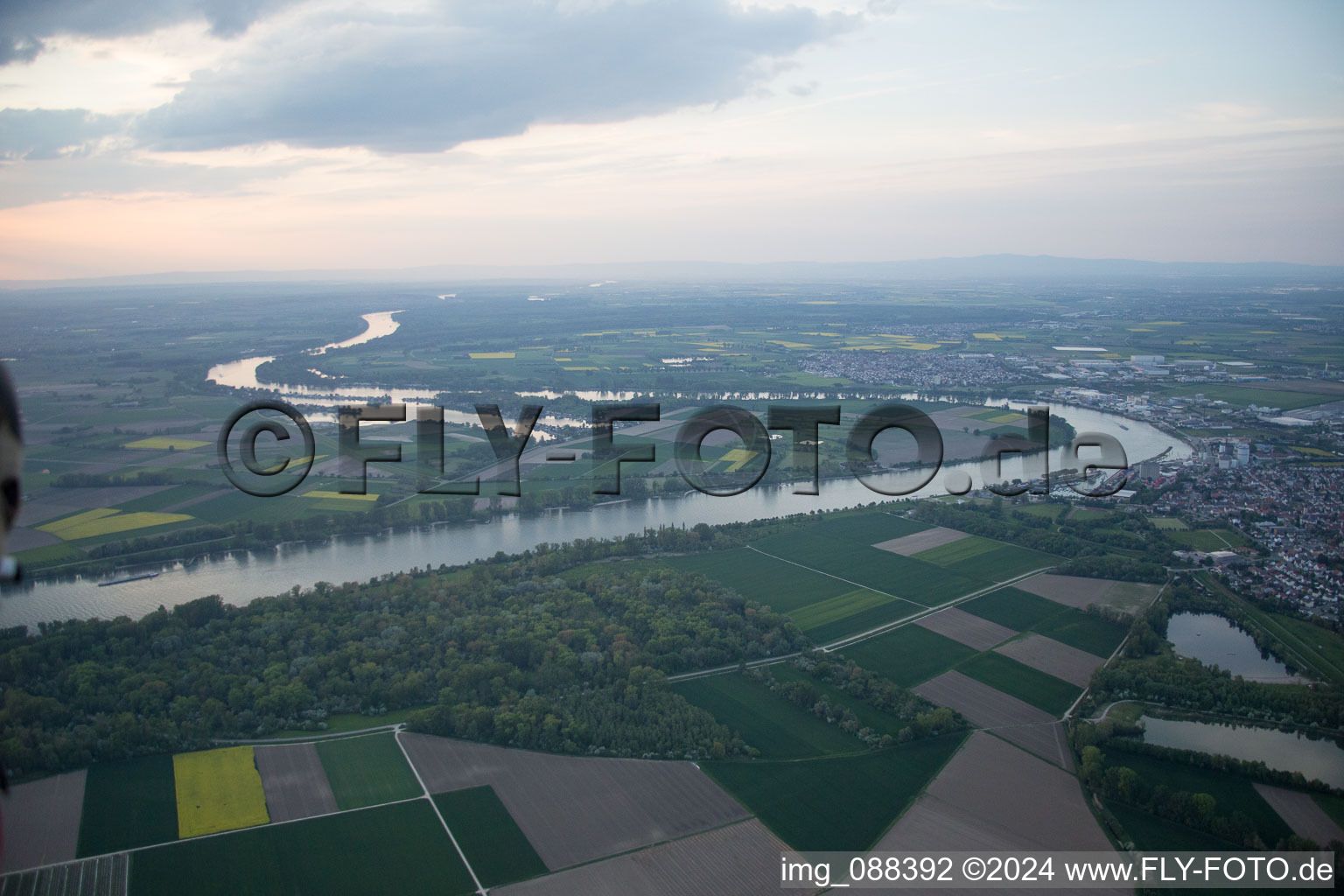 Drone image of Gernsheim in the state Hesse, Germany