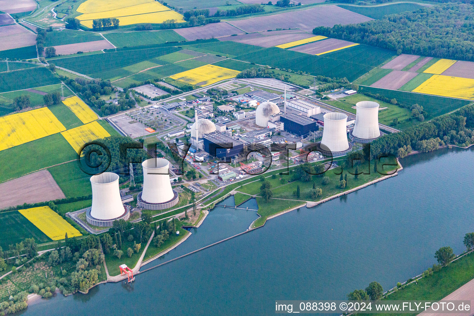 Nuclear power plant in the district Wattenheim in Biblis in the state Hesse, Germany