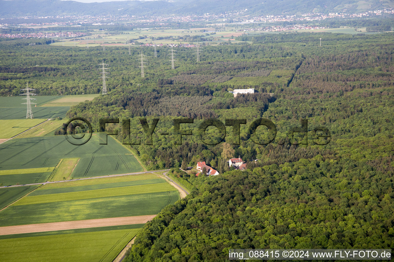 Aerial photograpy of Groß-Rohrheim in the state Hesse, Germany