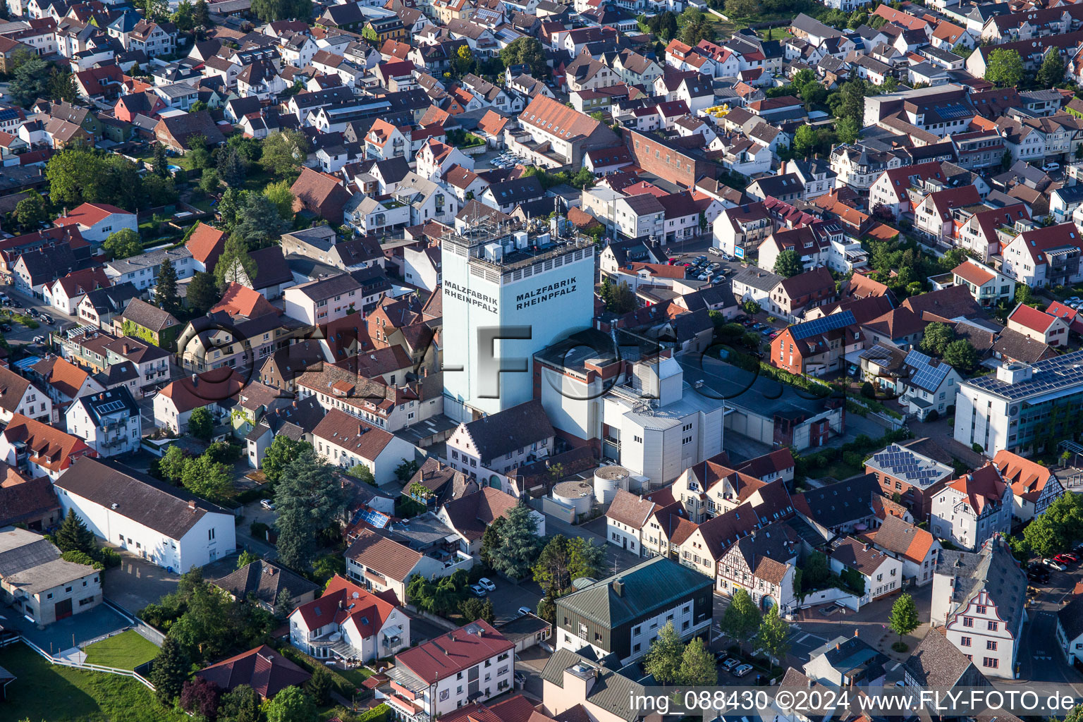 Aerial photograpy of City view of the city area of in Pfungstadt in the state Hesse, Germany