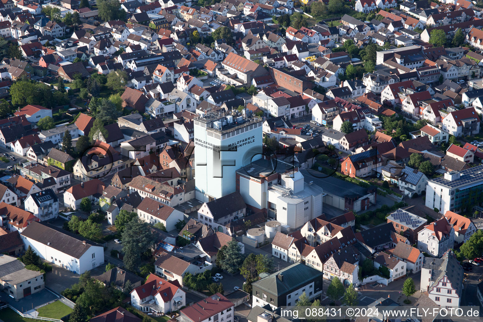 Pfungstadt in the state Hesse, Germany viewn from the air