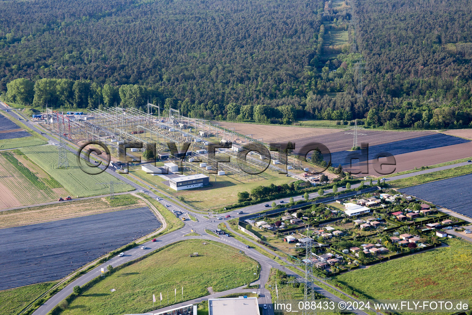 Drone recording of Pfungstadt in the state Hesse, Germany