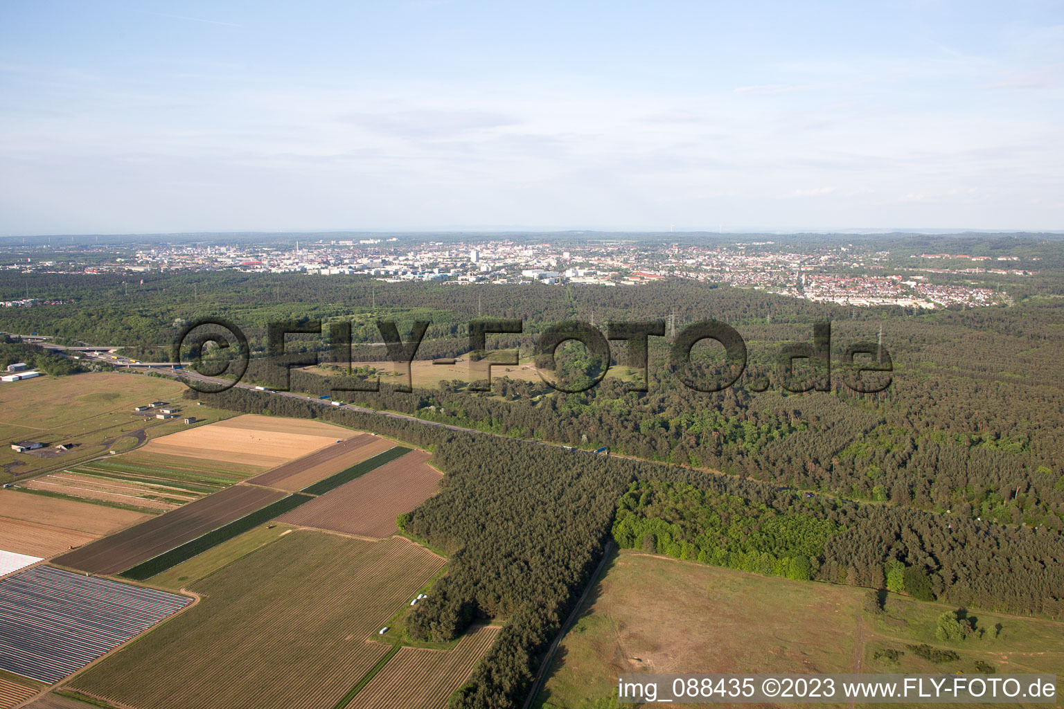 Aerial view of Griesheim, August Euler Airport in the district August-Euler-Fluplatz in Darmstadt in the state Hesse, Germany