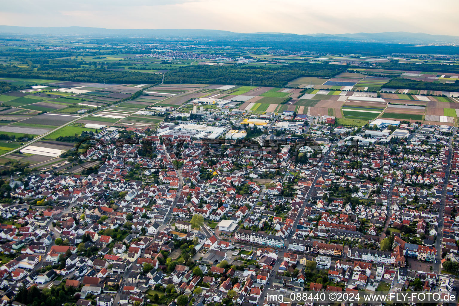 From the south in Griesheim in the state Hesse, Germany