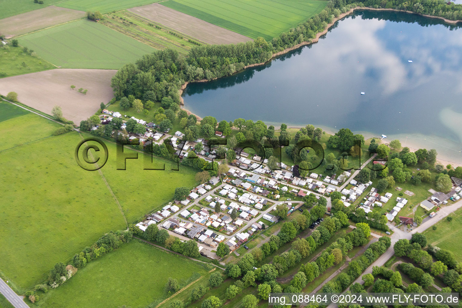 Camping with caravans and tents in Riedstadt in the state Hesse, Germany