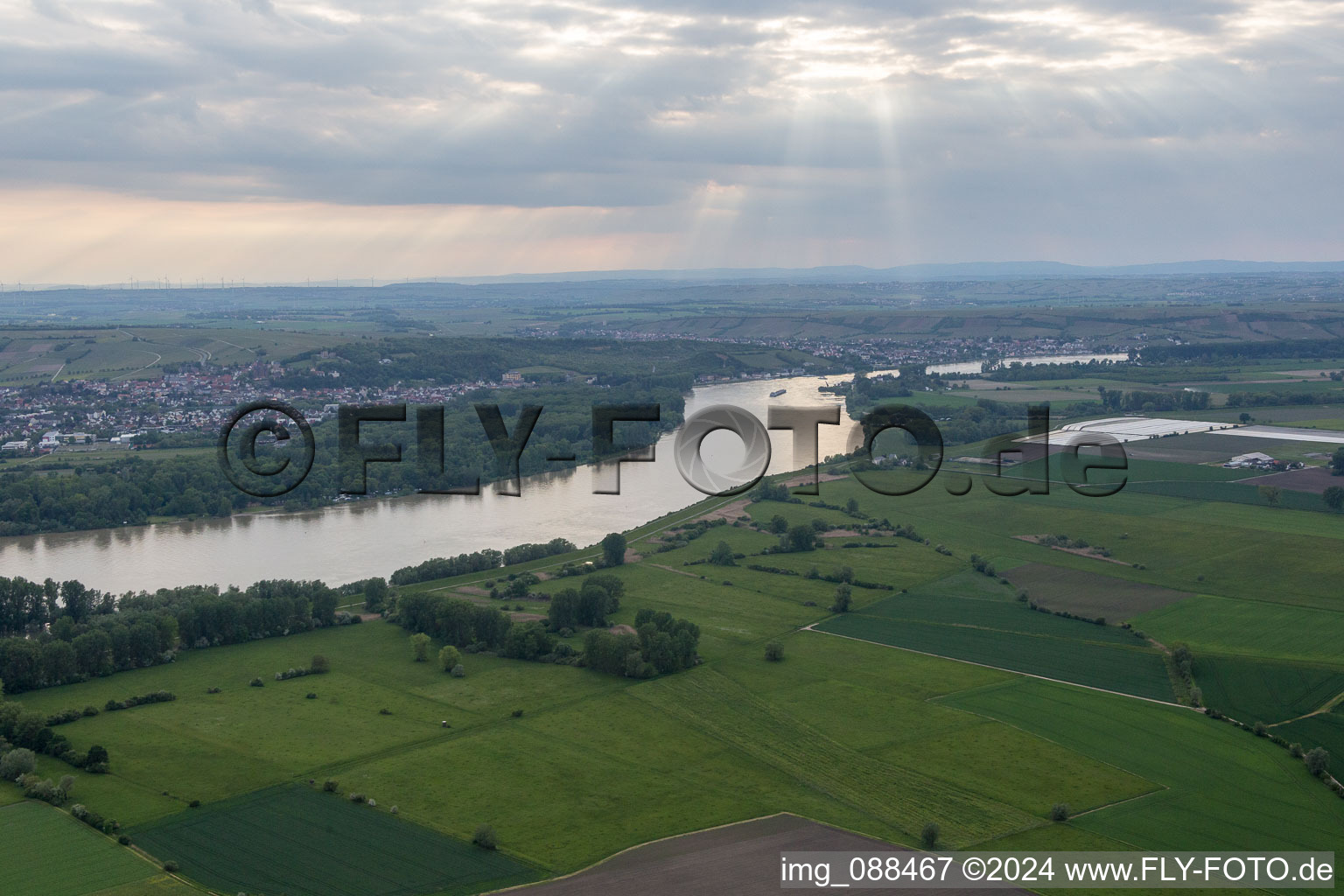 Aerial view of Oppenheim in the state Rhineland-Palatinate, Germany