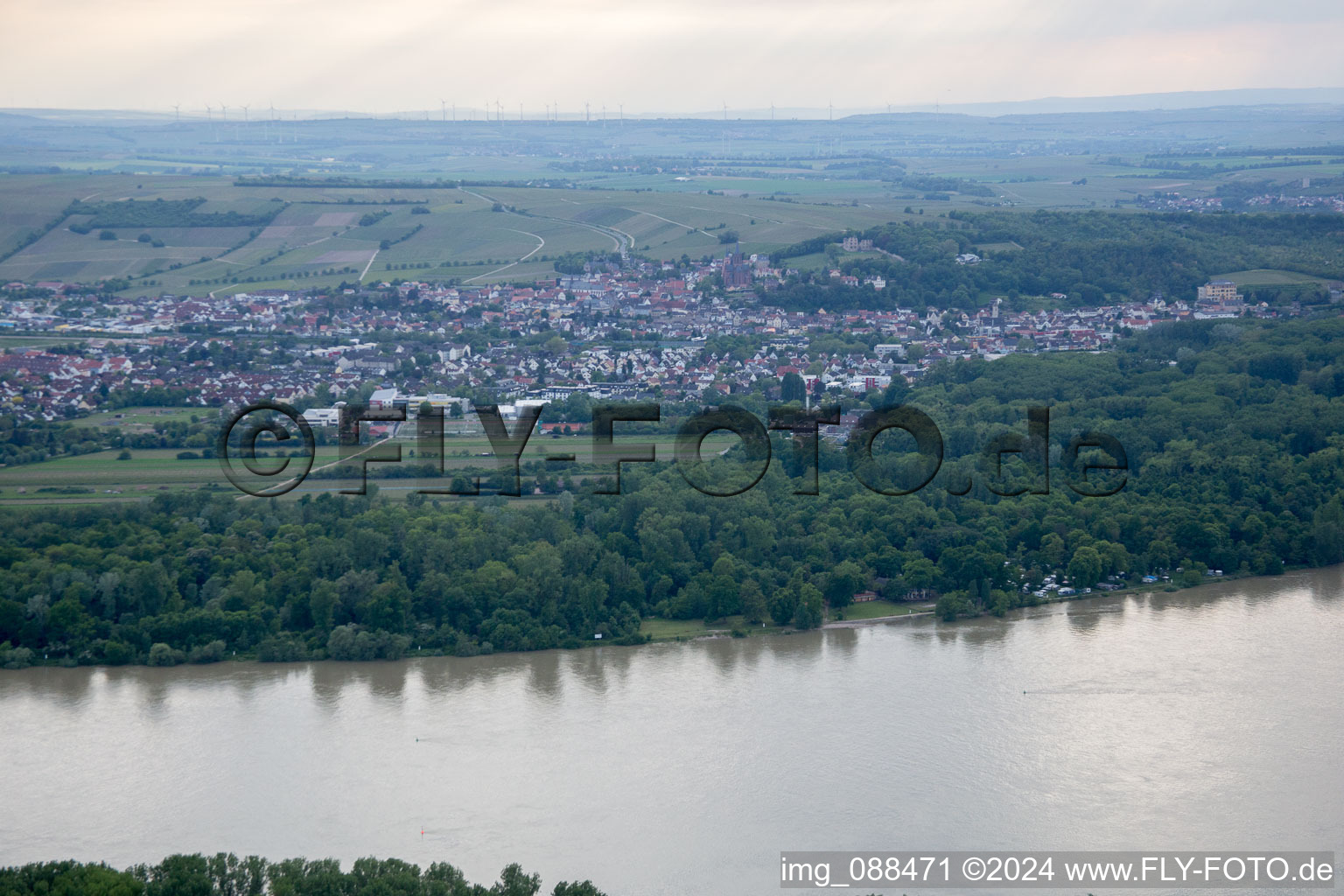 Aerial photograpy of Oppenheim in the state Rhineland-Palatinate, Germany