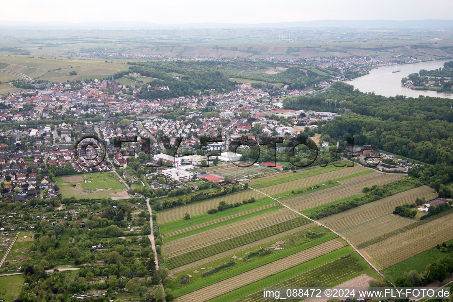 Oblique view of Oppenheim in the state Rhineland-Palatinate, Germany