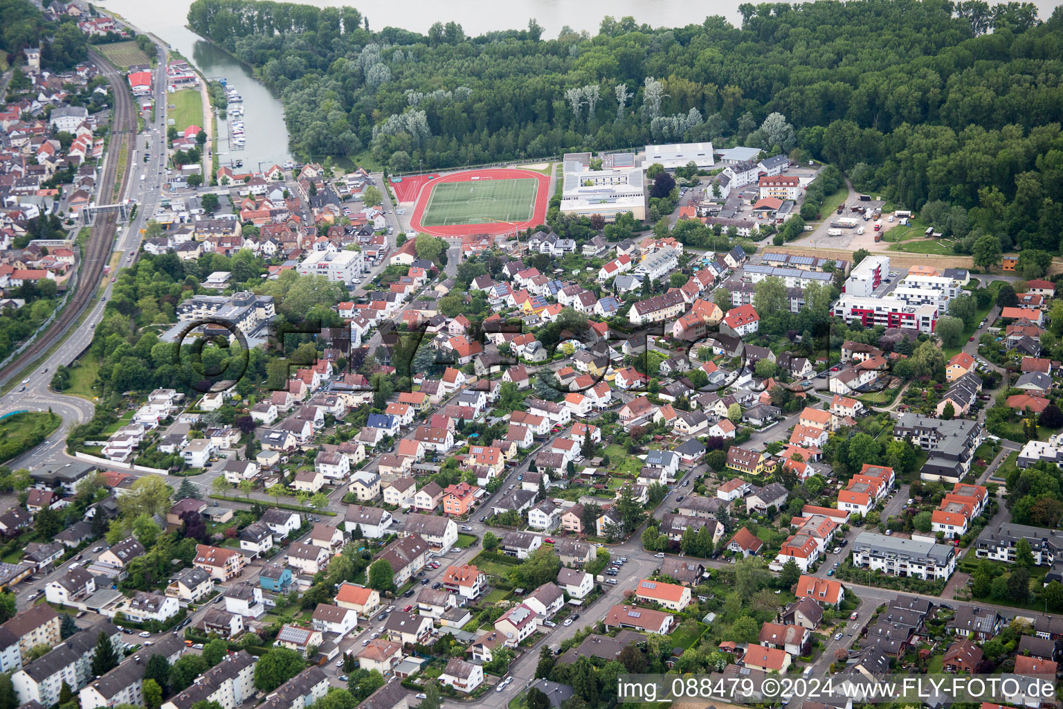 Drone recording of Oppenheim in the state Rhineland-Palatinate, Germany