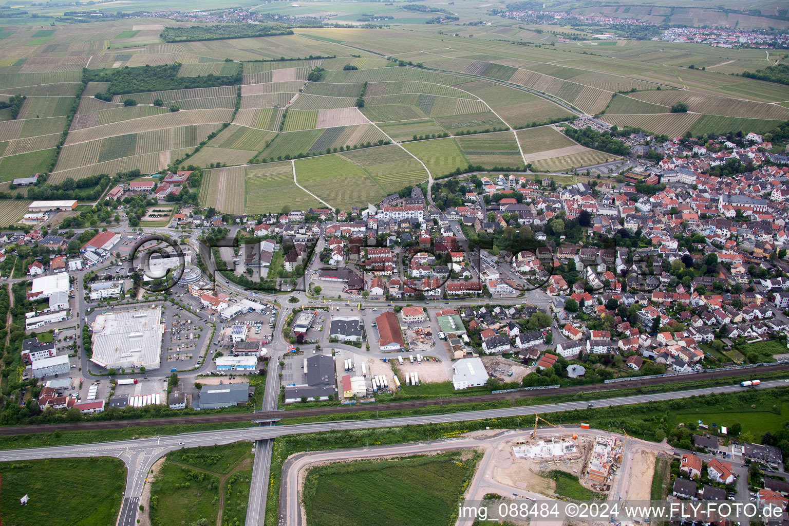 Aerial view of Oppenheim in the state Rhineland-Palatinate, Germany