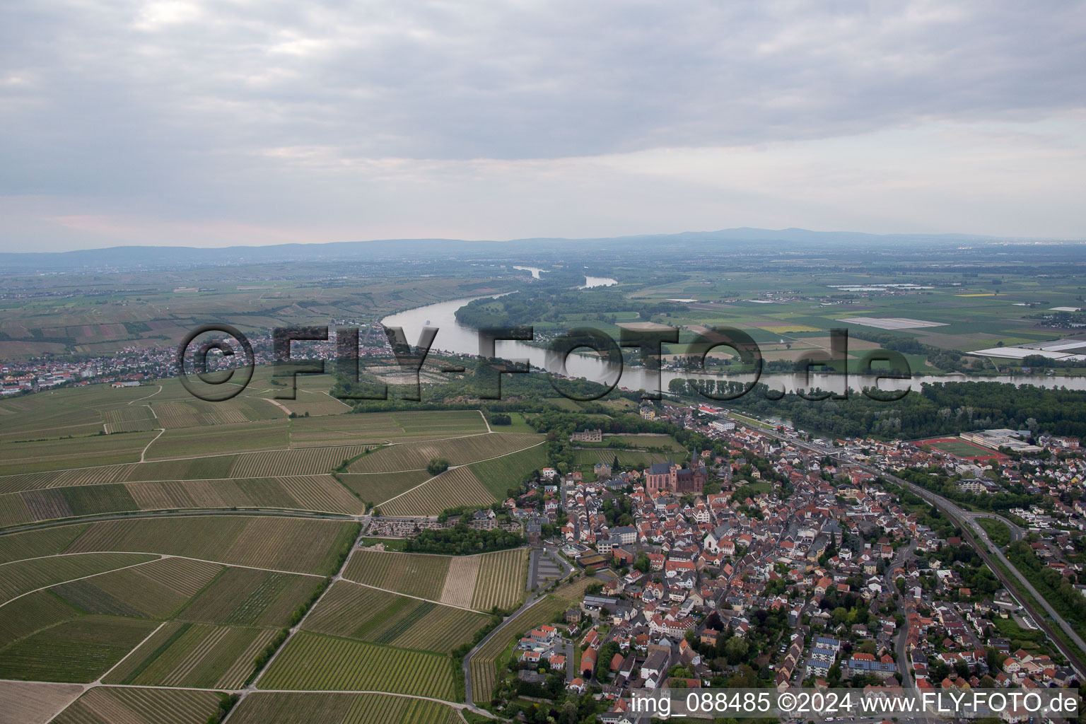 Aerial photograpy of Oppenheim in the state Rhineland-Palatinate, Germany