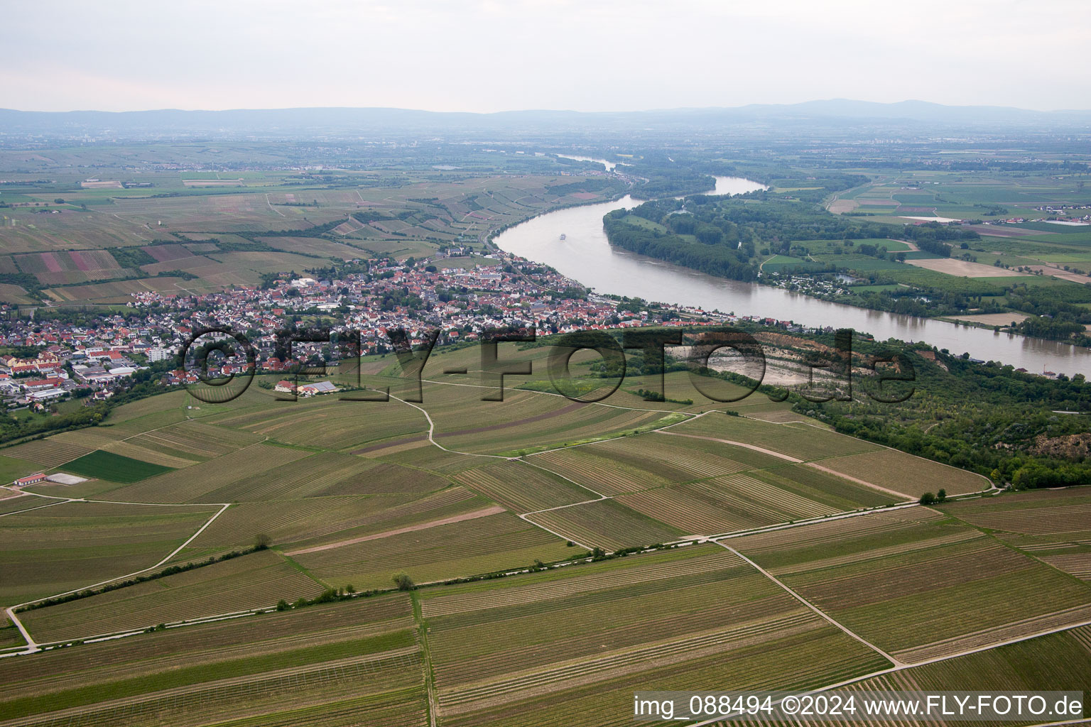 Oppenheim in the state Rhineland-Palatinate, Germany seen from above