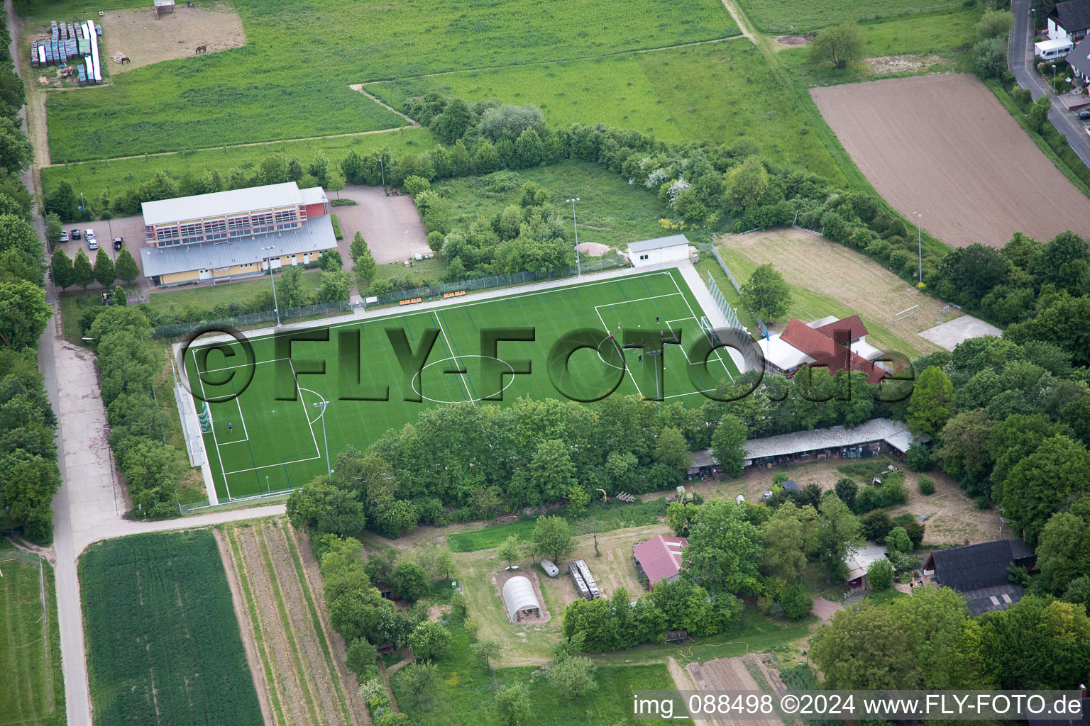 Sports field in Dexheim in the state Rhineland-Palatinate, Germany