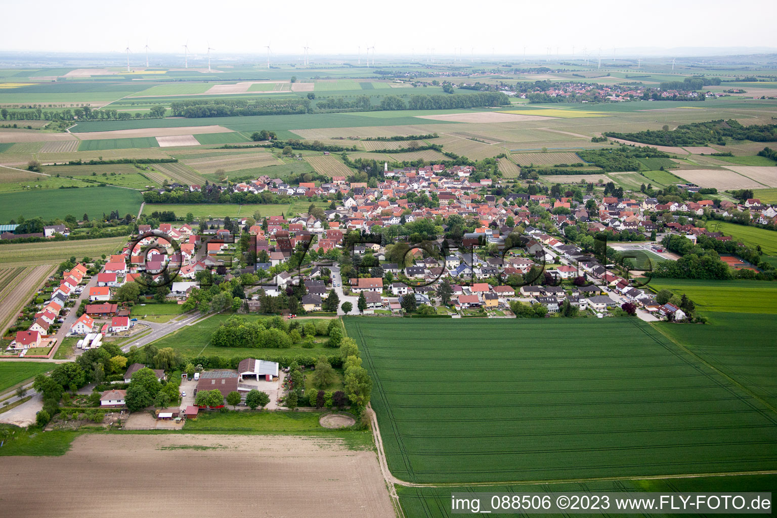 Aerial photograpy of Dalheim in the state Rhineland-Palatinate, Germany