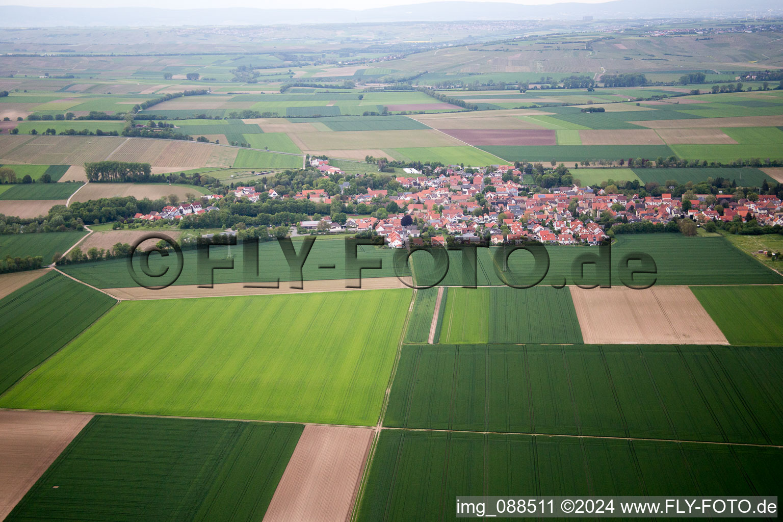 Aerial photograpy of Undenheim in the state Rhineland-Palatinate, Germany