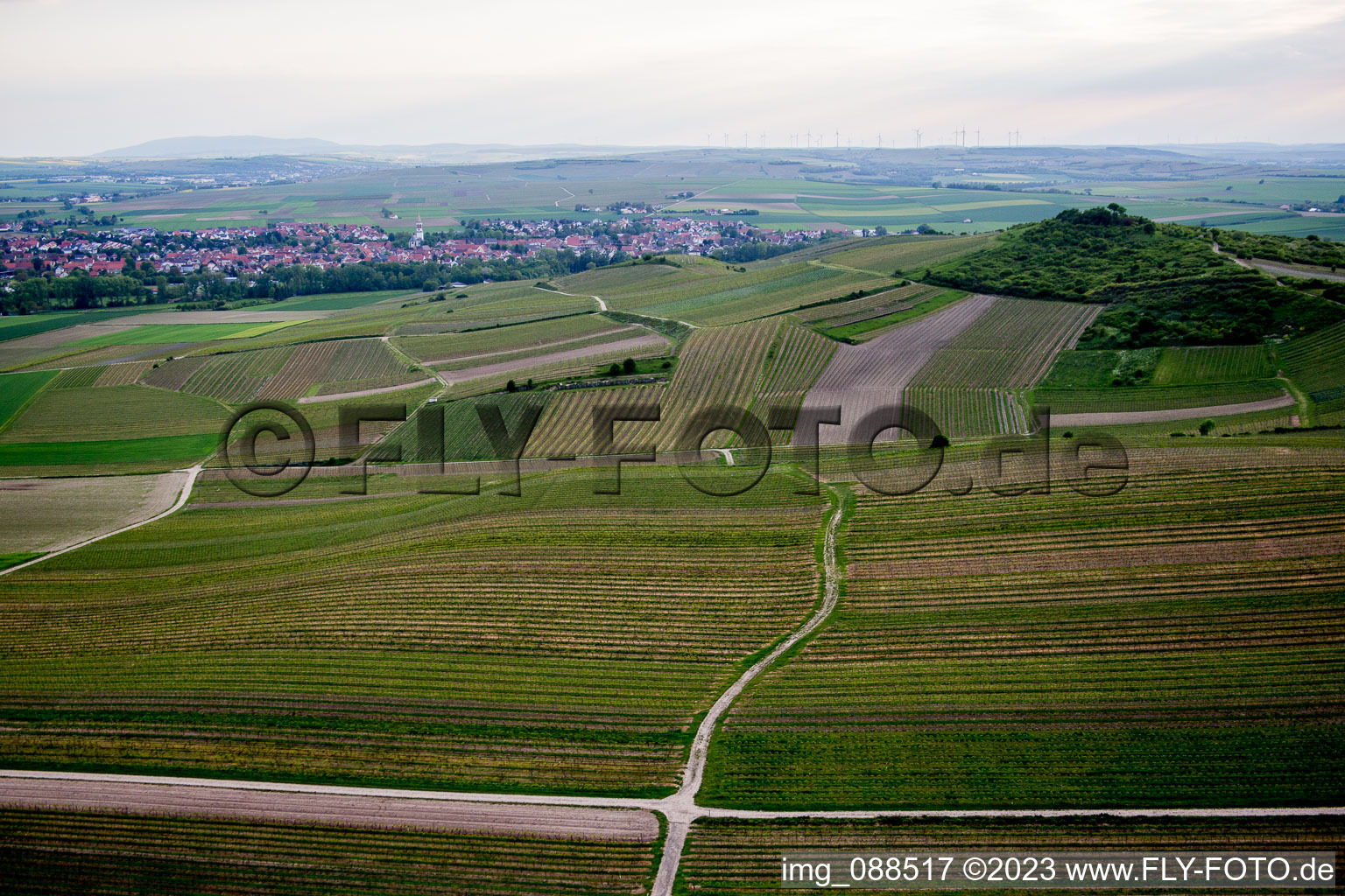 Bechtolsheim in the state Rhineland-Palatinate, Germany from above