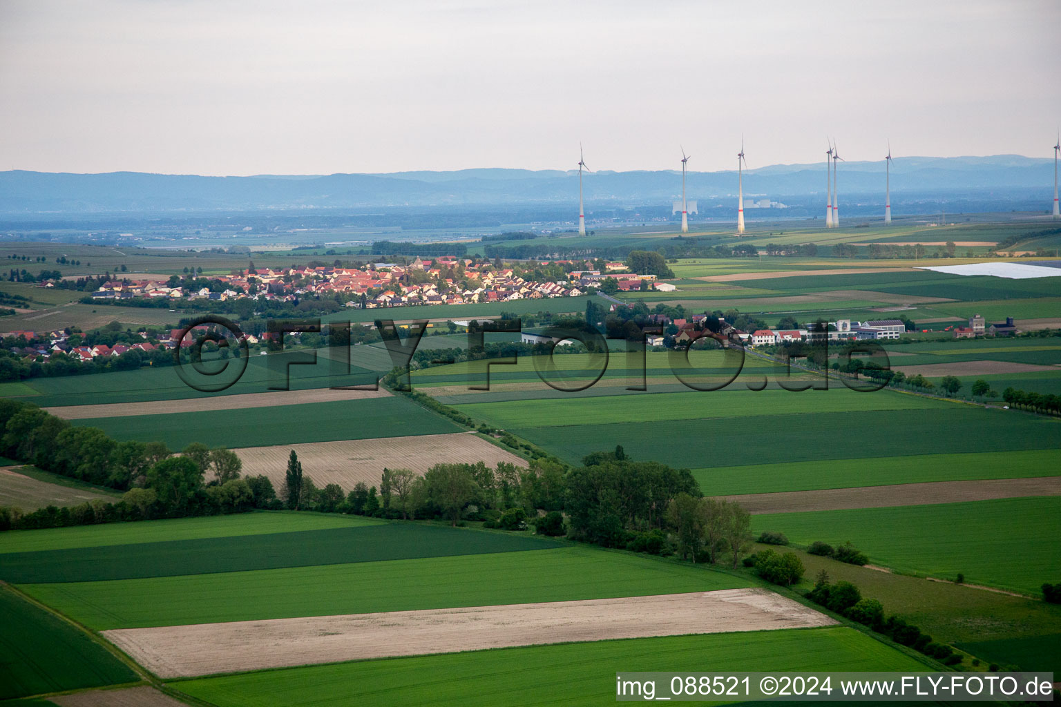 Aerial view of Hillesheim in the state Rhineland-Palatinate, Germany