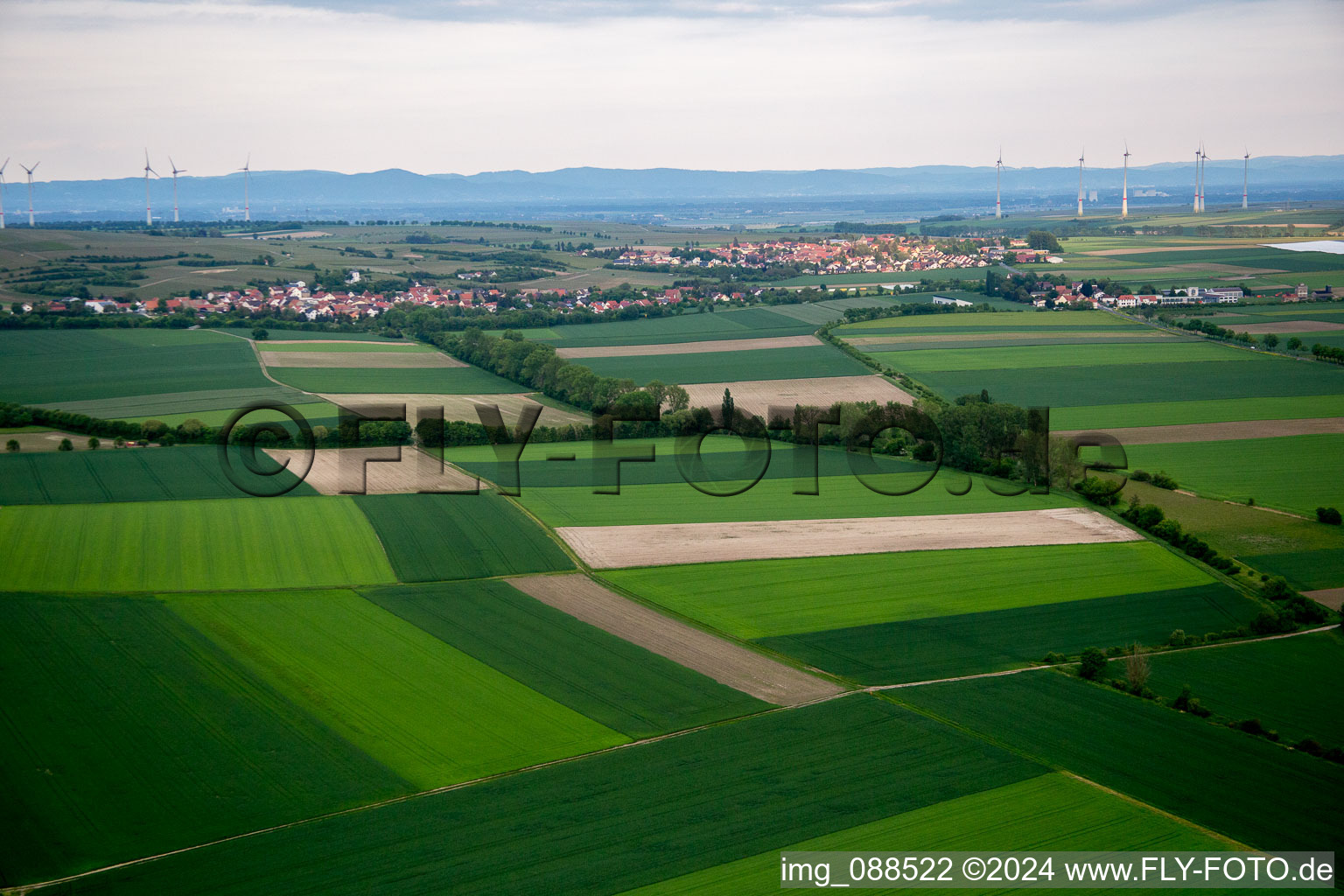 Aerial photograpy of Hillesheim in the state Rhineland-Palatinate, Germany