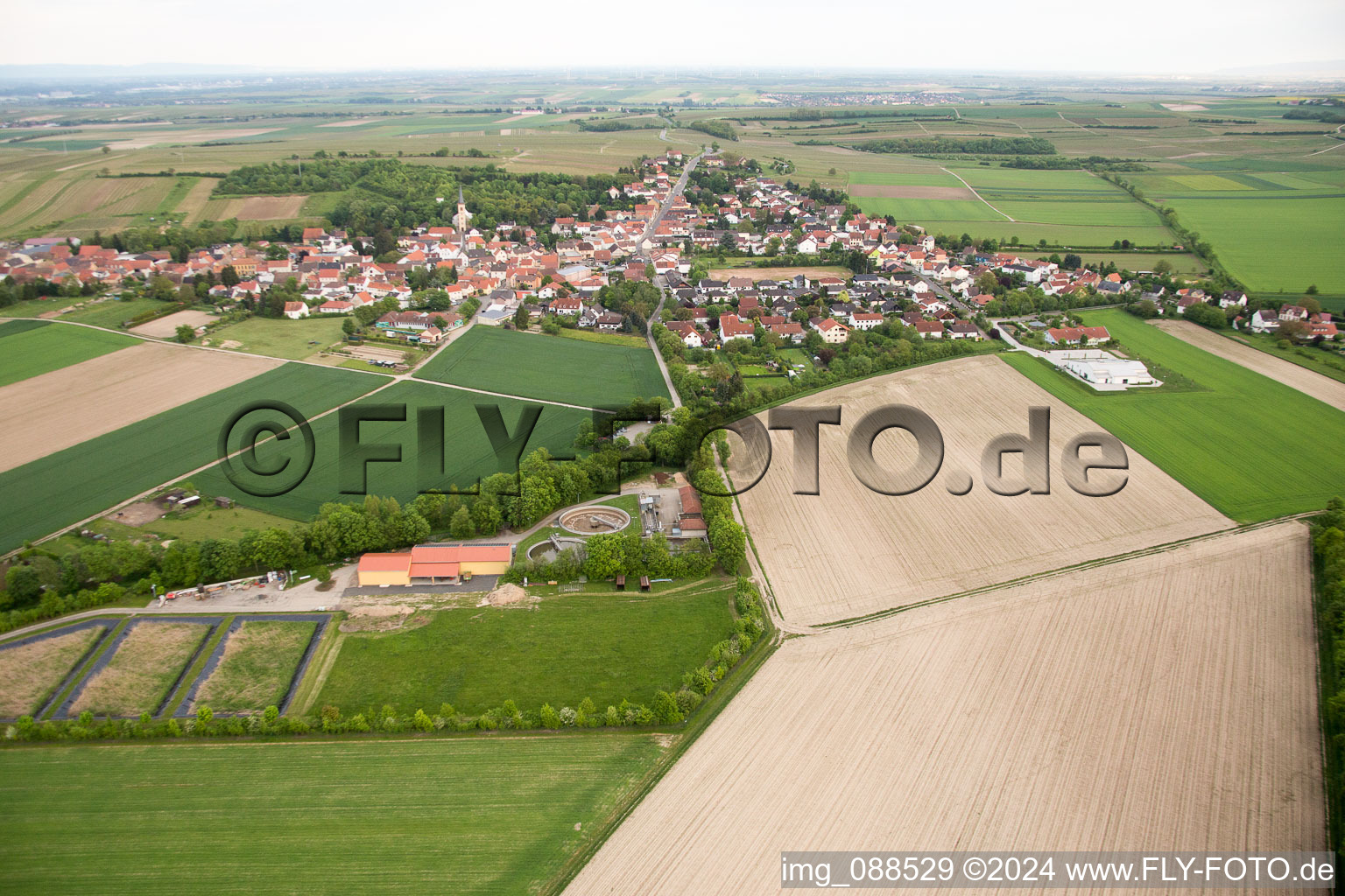 Aerial view of District Heßloch in Dittelsheim-Heßloch in the state Rhineland-Palatinate, Germany