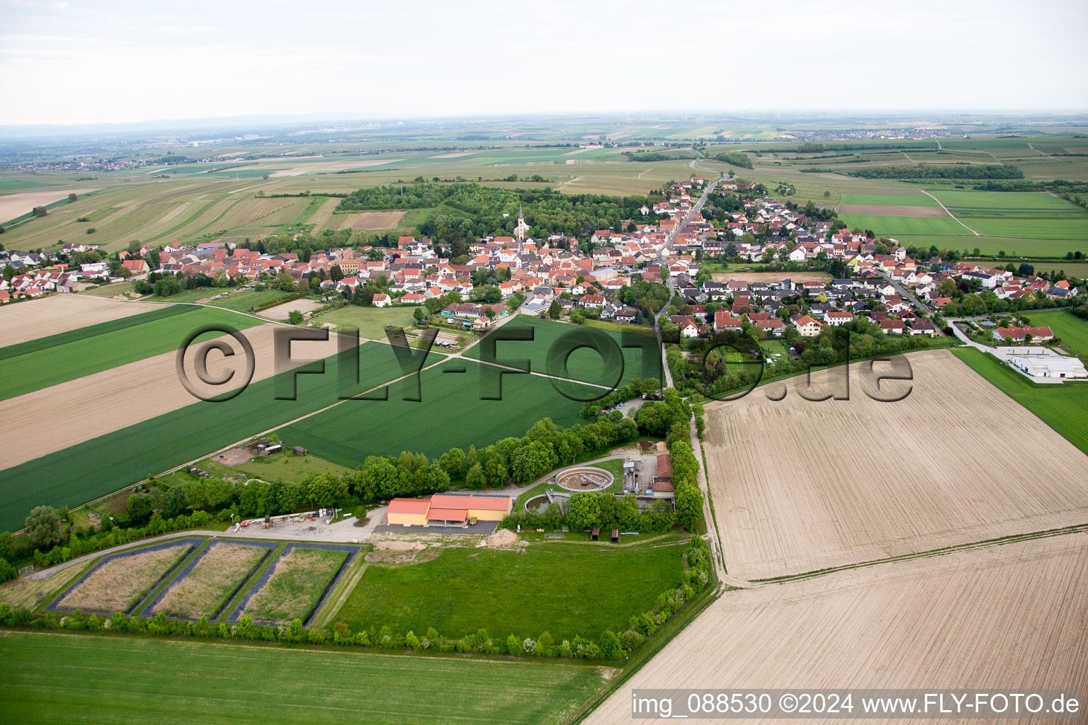 Aerial photograpy of District Heßloch in Dittelsheim-Heßloch in the state Rhineland-Palatinate, Germany