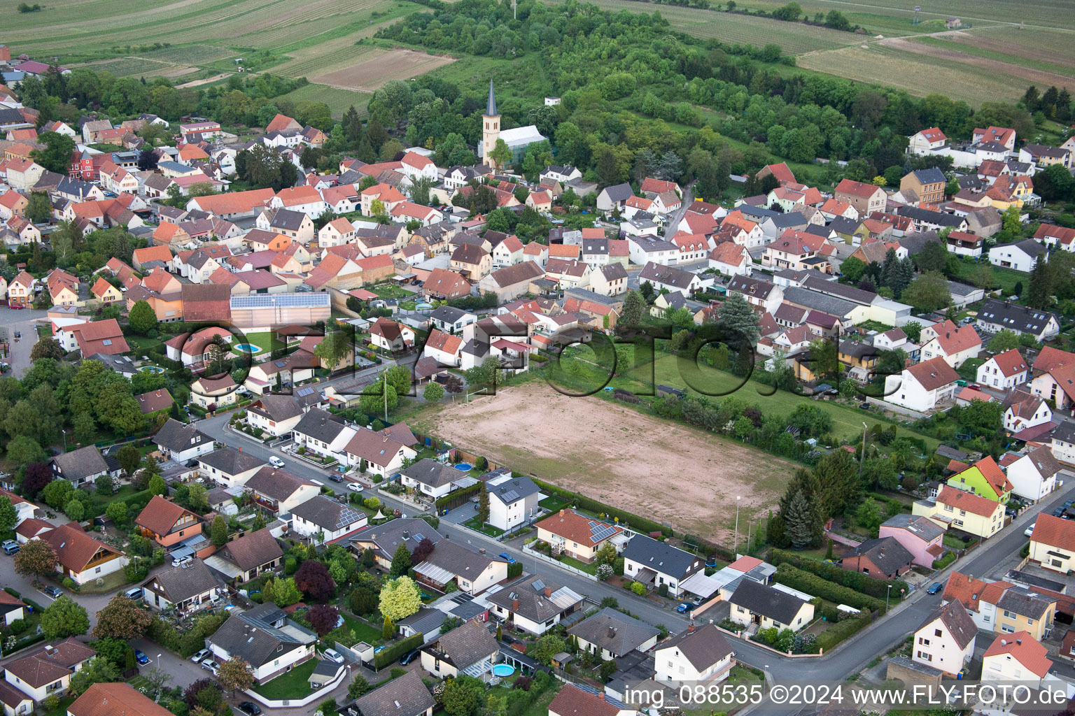 District Heßloch in Dittelsheim-Heßloch in the state Rhineland-Palatinate, Germany out of the air