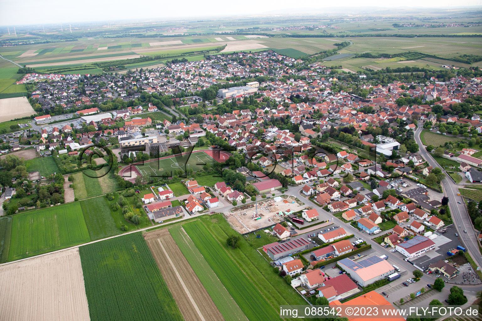 Aerial photograpy of Westhofen in the state Rhineland-Palatinate, Germany