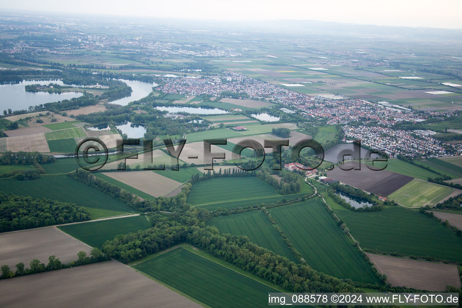 Lampertheim in the state Hesse, Germany from the drone perspective