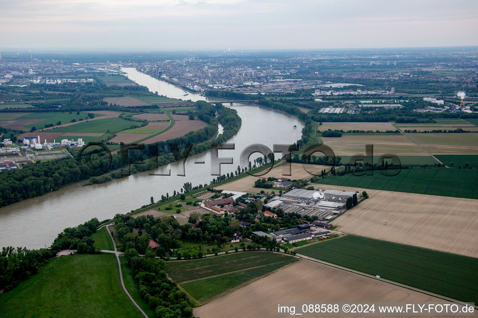 Petersau in the state Rhineland-Palatinate, Germany from the plane