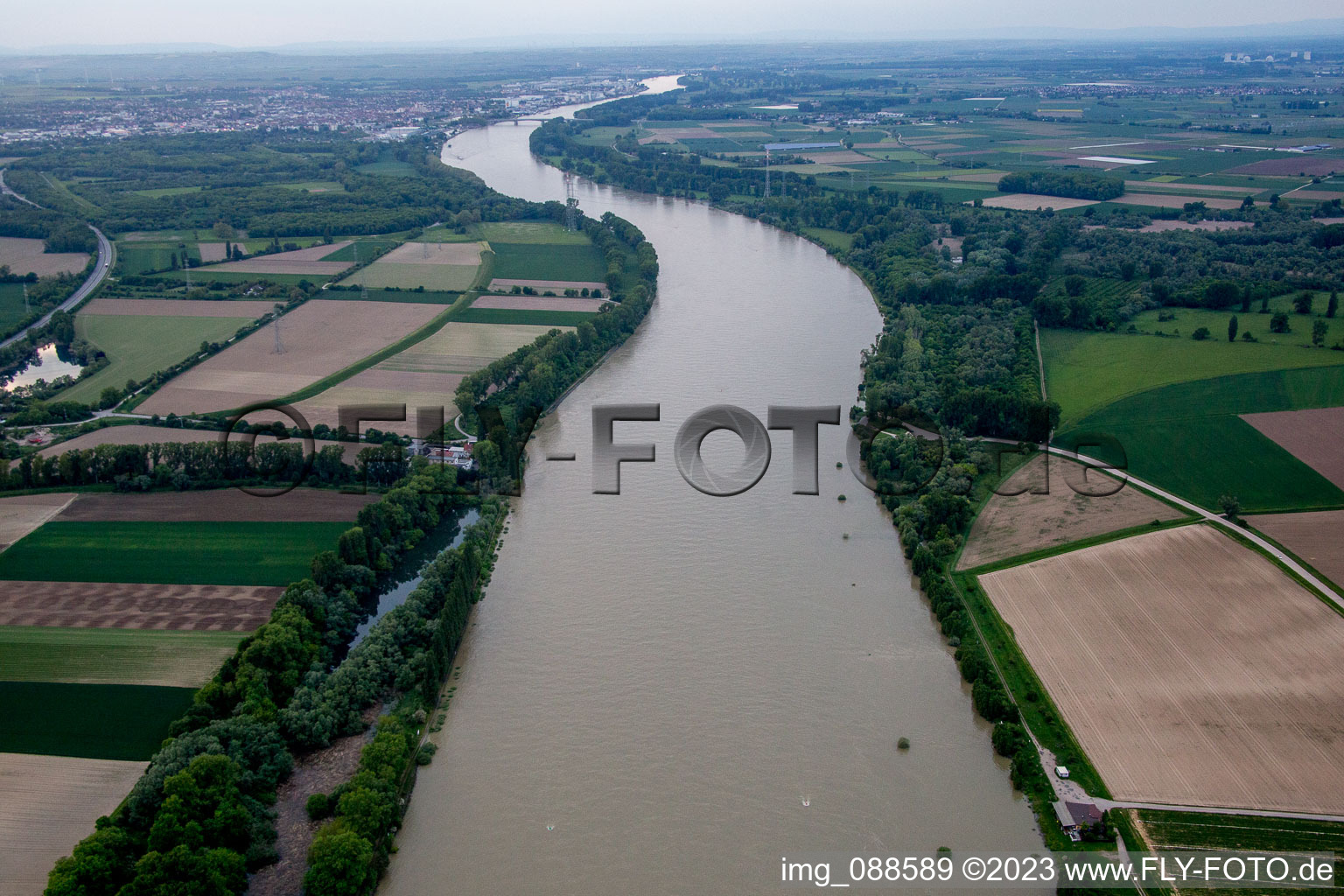 Bird's eye view of Petersau in the state Rhineland-Palatinate, Germany