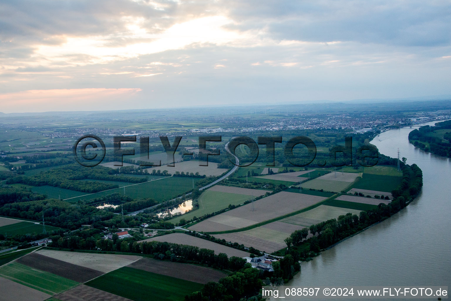 Drone recording of Petersau in the state Rhineland-Palatinate, Germany