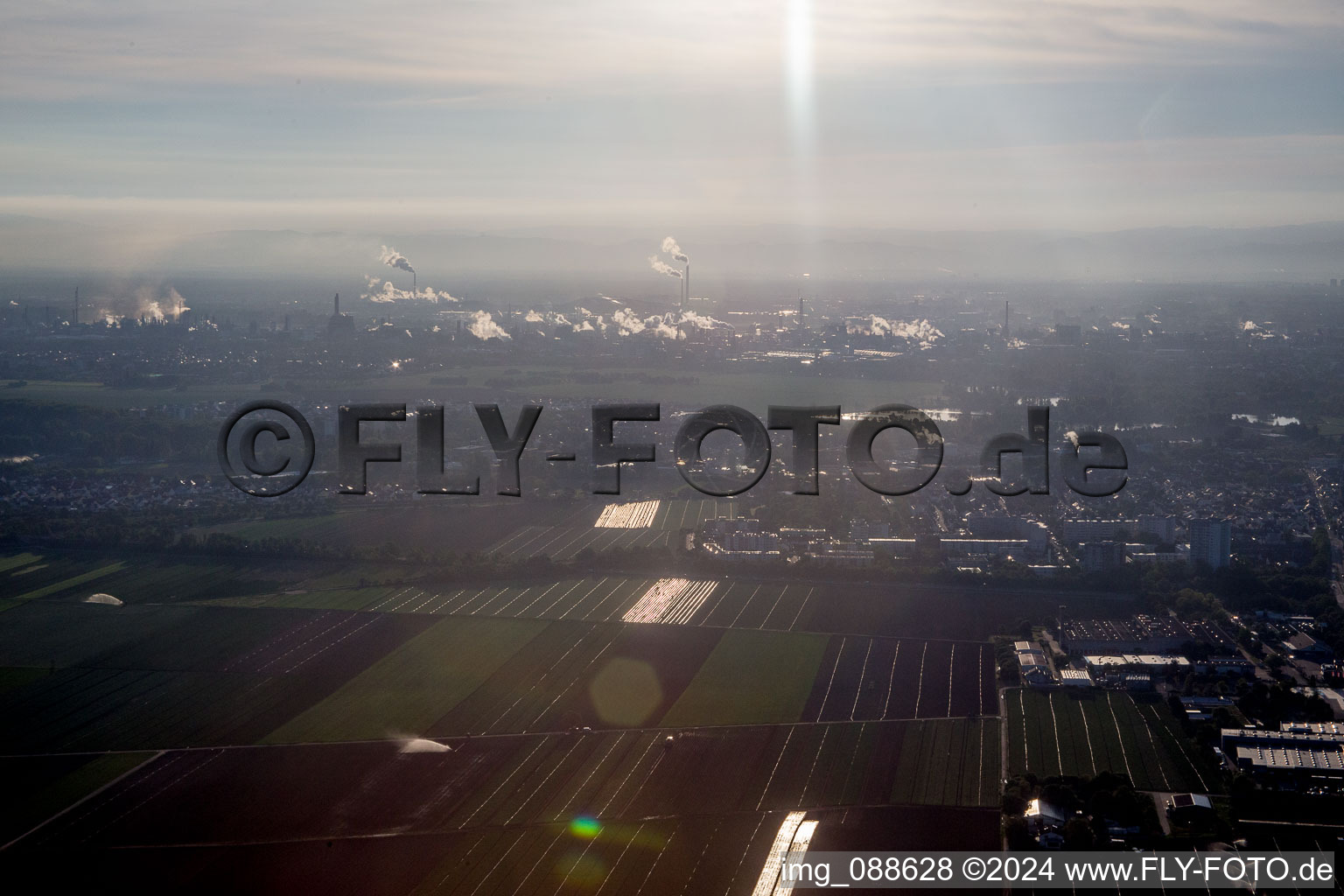 Drone image of District BASF in Ludwigshafen am Rhein in the state Rhineland-Palatinate, Germany