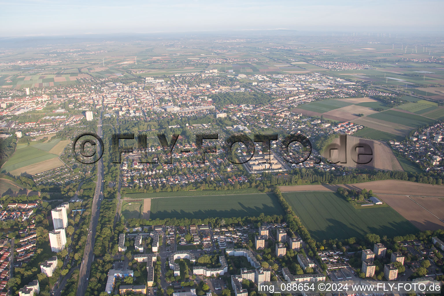 Frankenthal in the state Rhineland-Palatinate, Germany seen from above