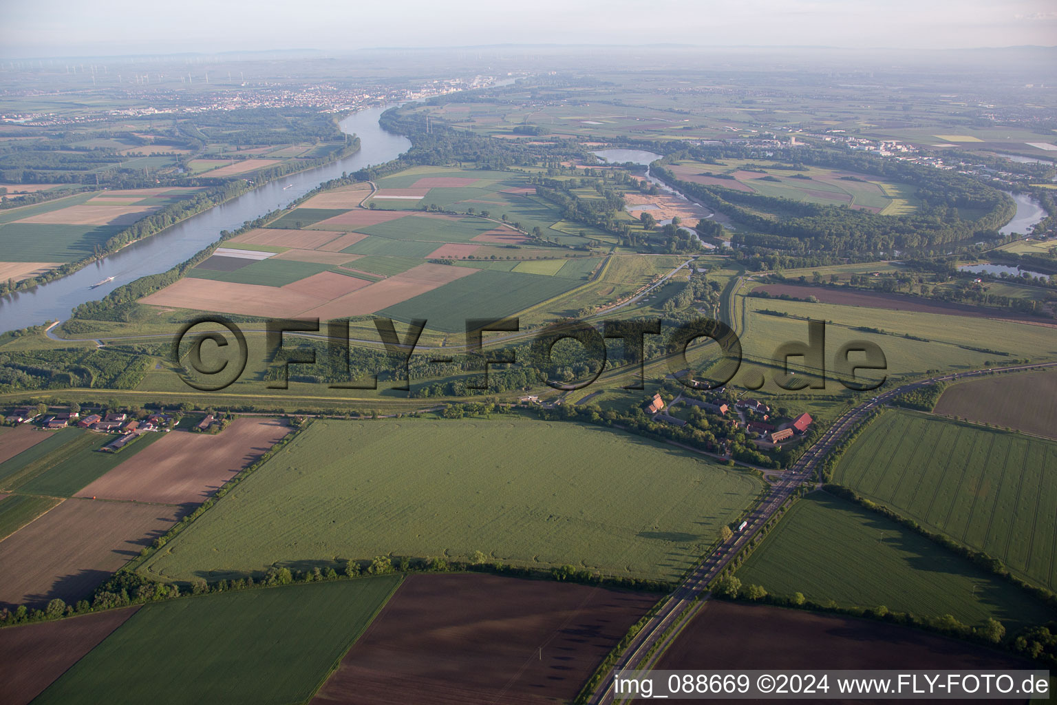 Aerial view of Scharhof in the state Baden-Wuerttemberg, Germany