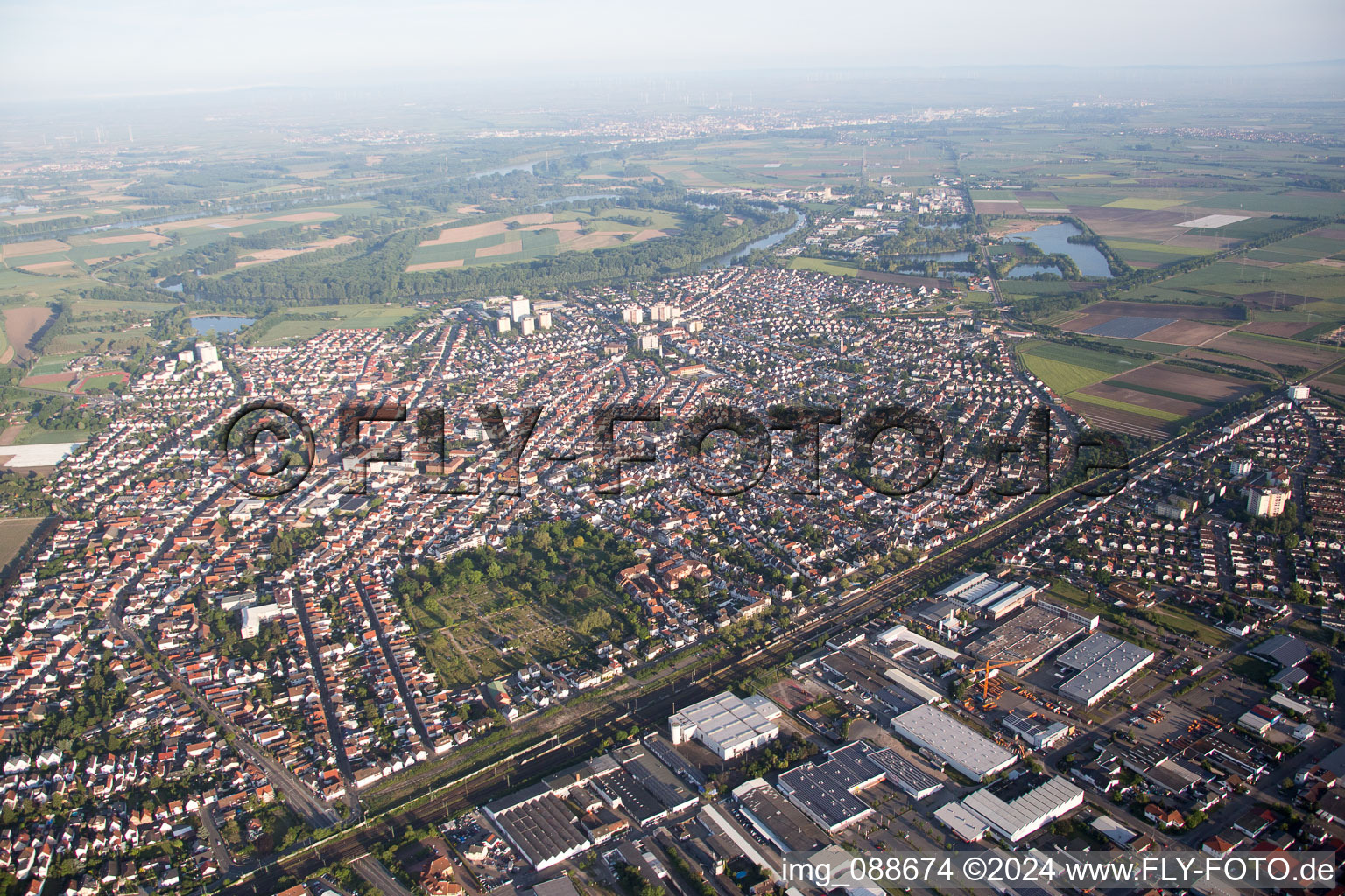 Lampertheim in the state Hesse, Germany out of the air