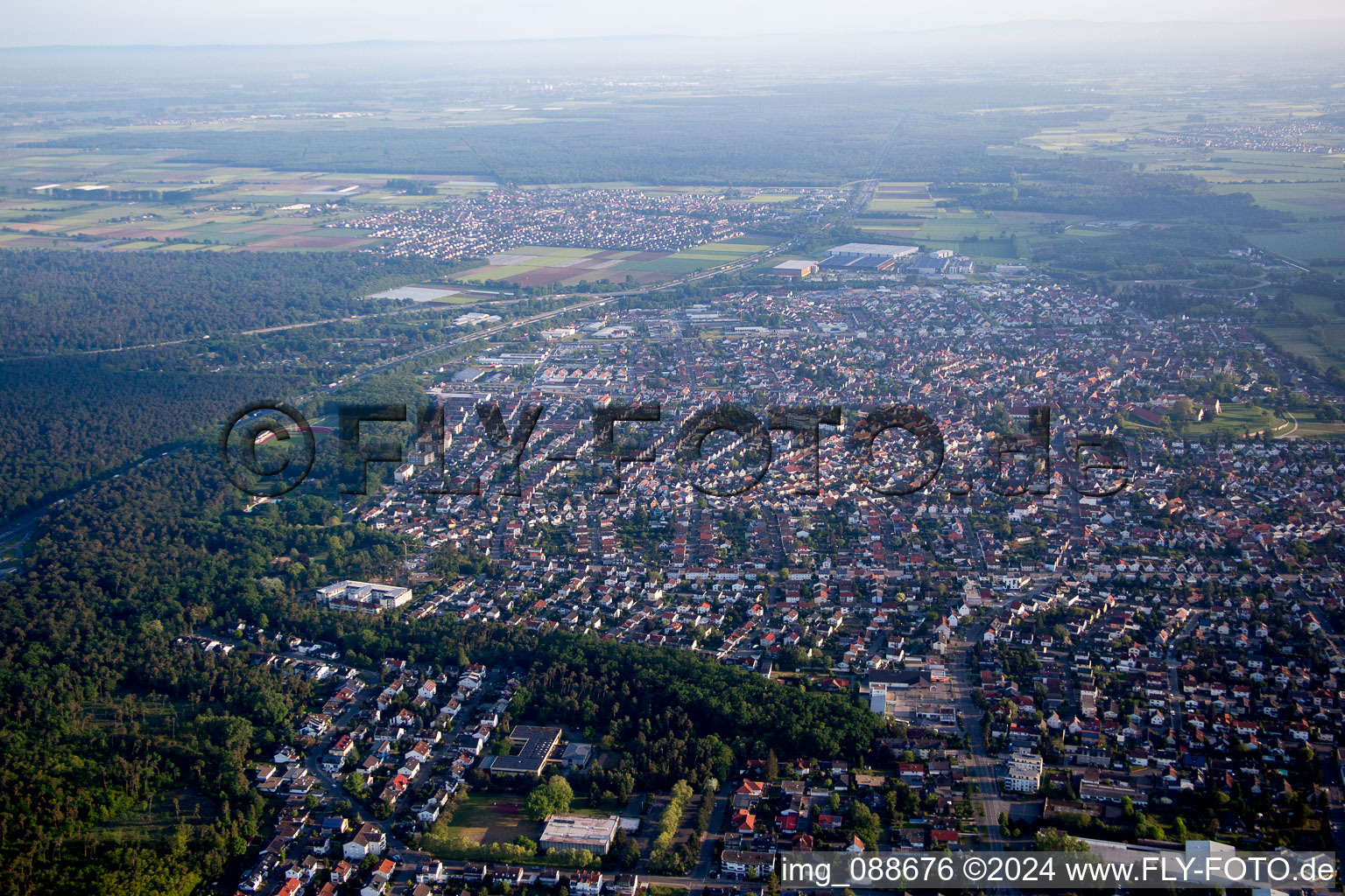 Lorsch in the state Hesse, Germany viewn from the air