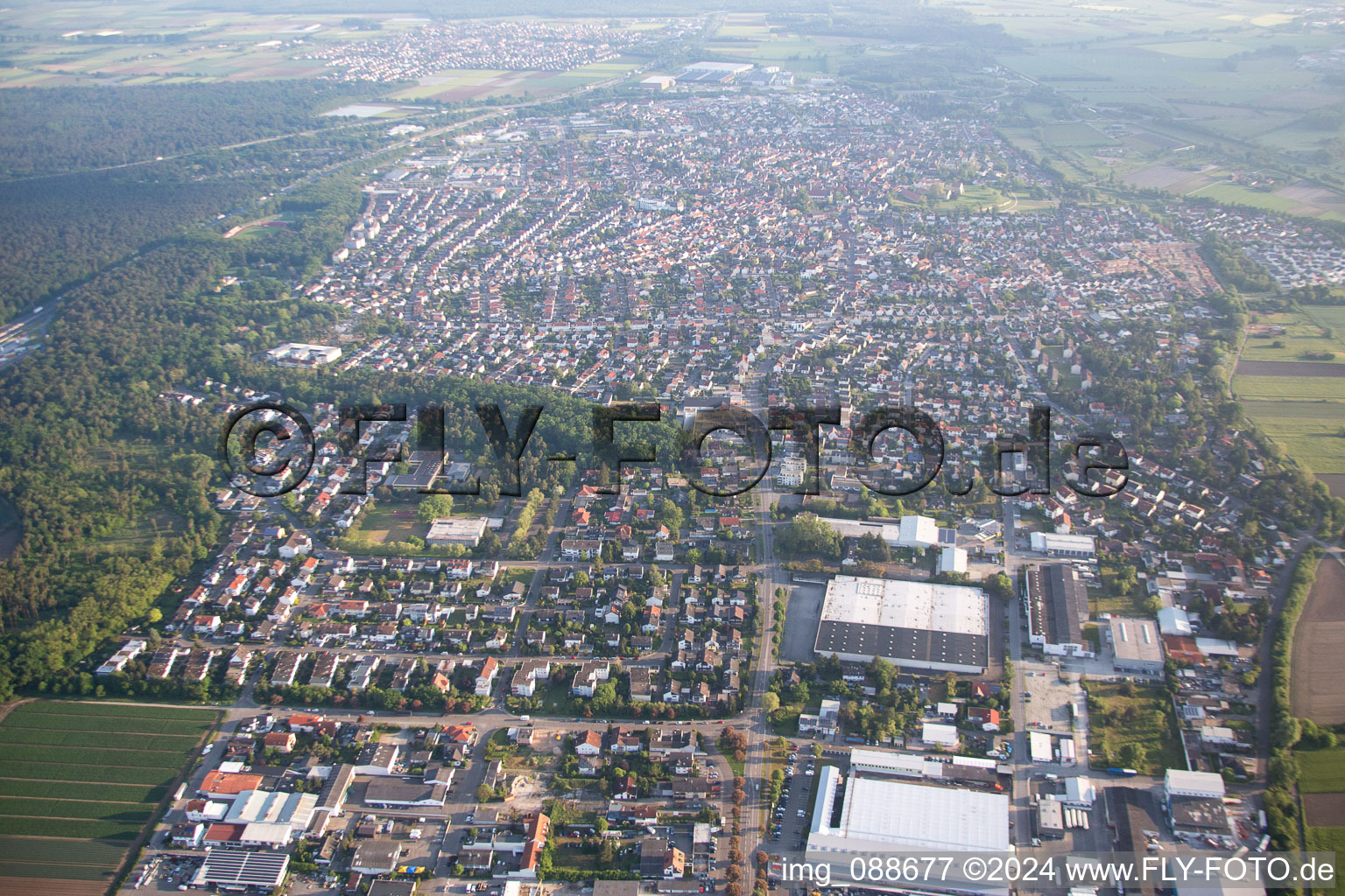 Drone recording of Lorsch in the state Hesse, Germany