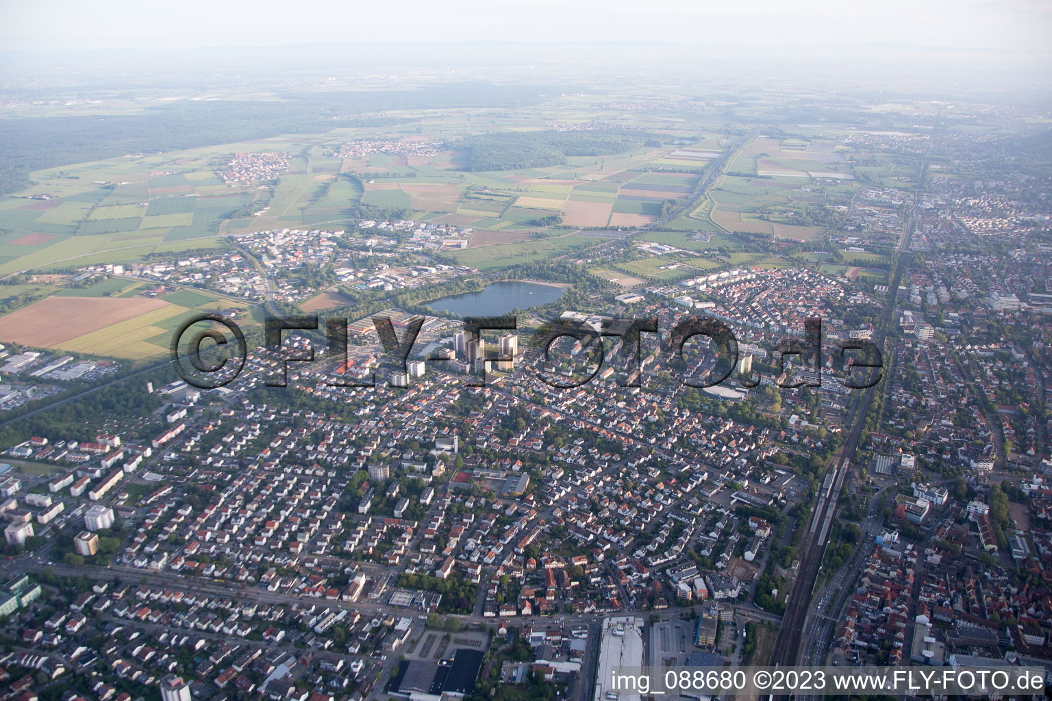 Bird's eye view of Bensheim in the state Hesse, Germany