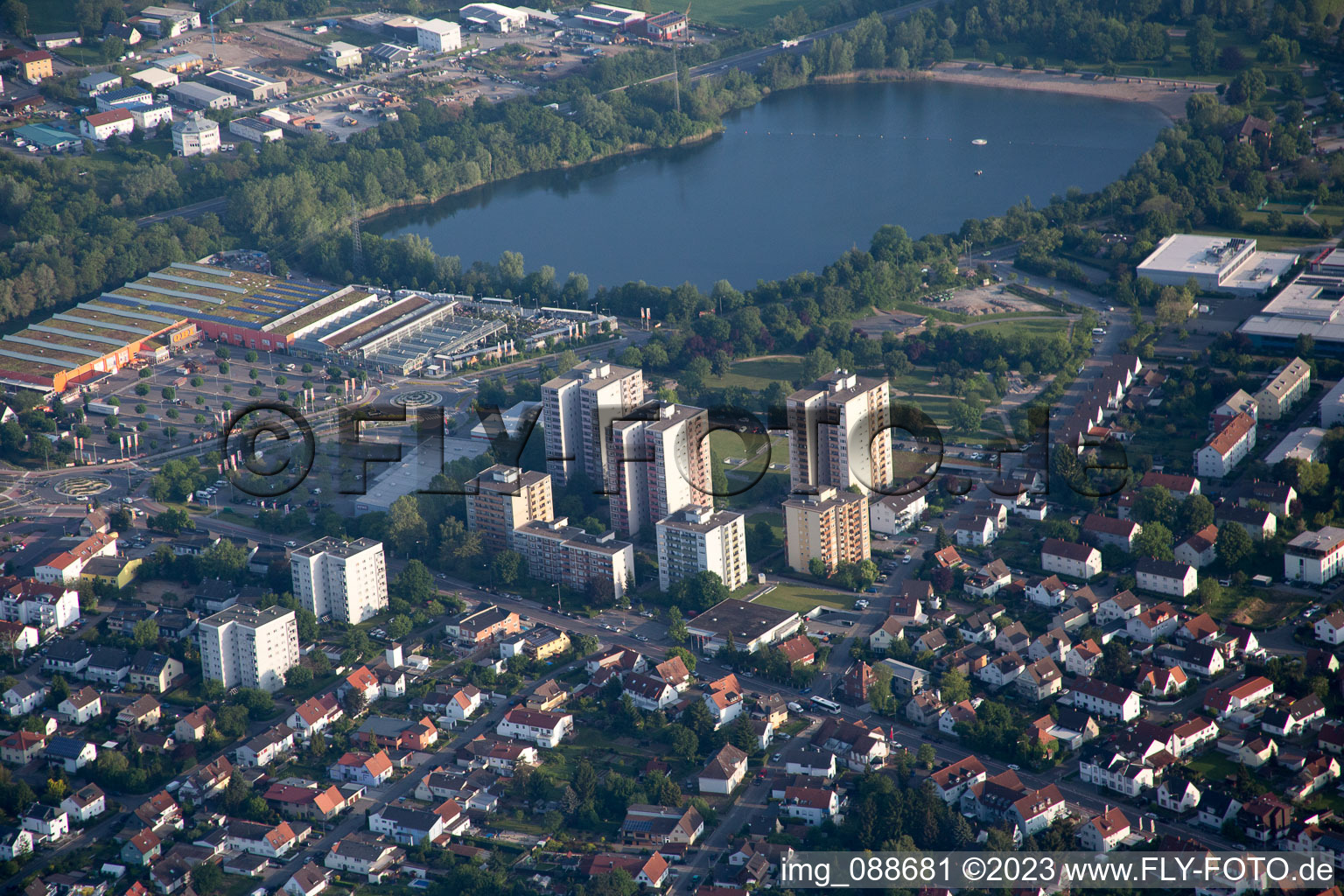 Bensheim in the state Hesse, Germany viewn from the air