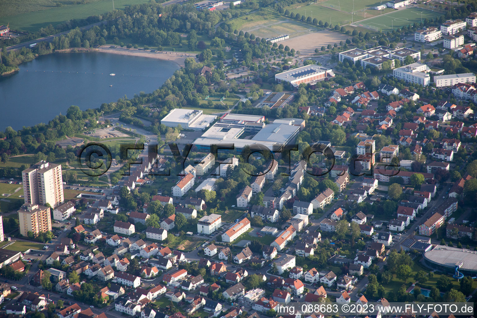 Drone image of Bensheim in the state Hesse, Germany