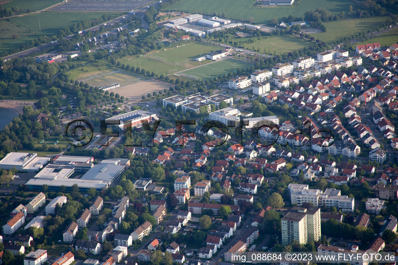 Bensheim in the state Hesse, Germany from the drone perspective