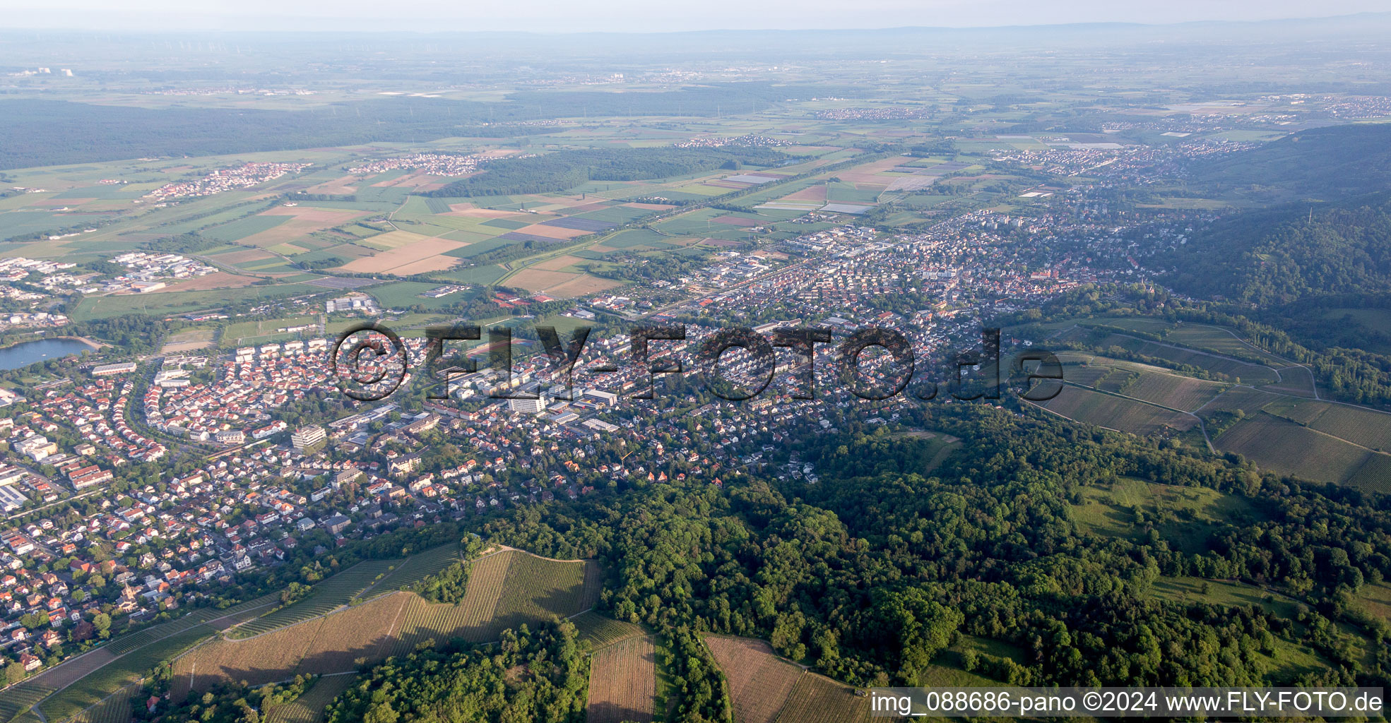 Bensheim in the state Hesse, Germany seen from a drone