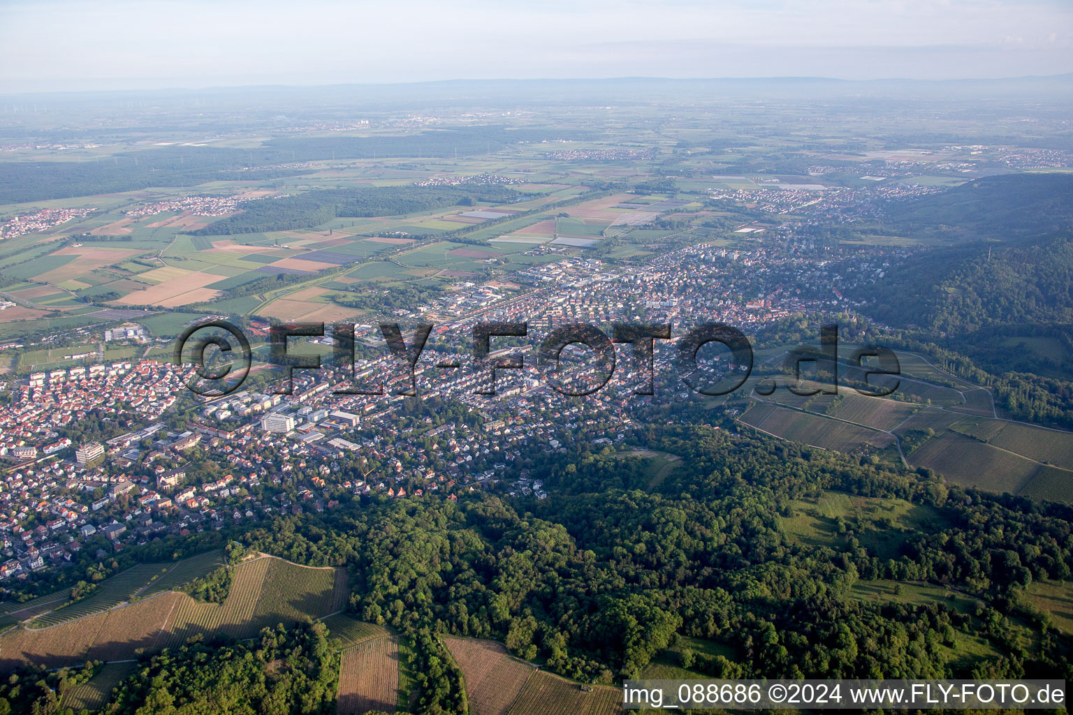 Aerial view of Bensheim in the state Hesse, Germany